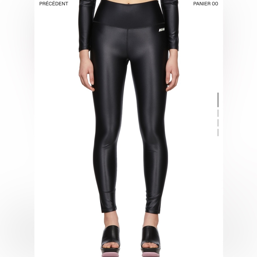 MSGM black high shine legging